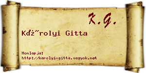 Károlyi Gitta névjegykártya